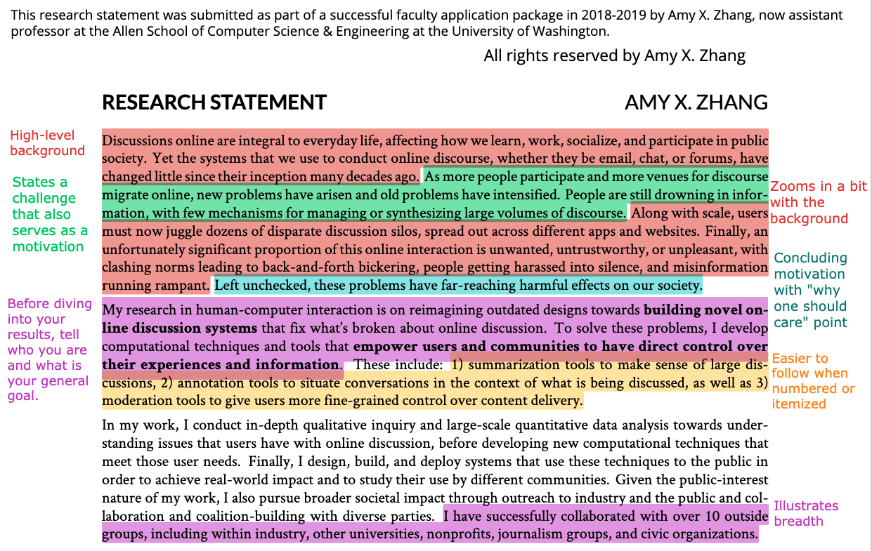 Sample Research Statement Excerpt Example 1